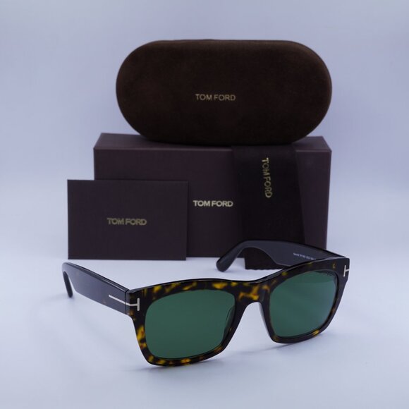 ?️ New Tom Ford Nico 02 FT1062 52N Sunglasses - Havana Frame, Green Lenses